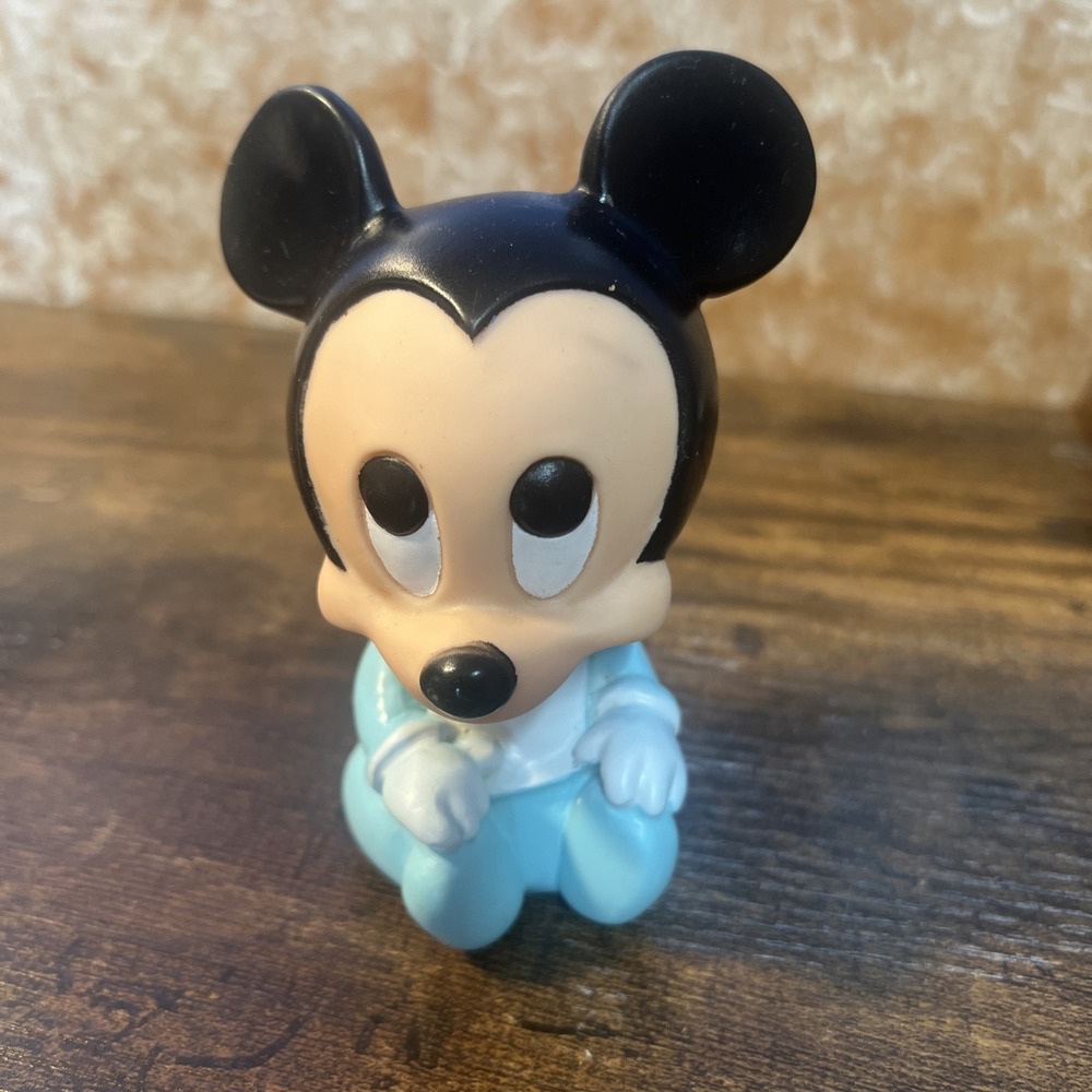 1984 Vintage Disney Babies Baby Mickey Squeeze Toy Vinyl 4.5" Danara TR1